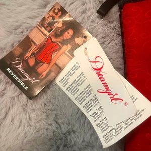 NWT Dreamgirl reversible bustier and panty set with garters